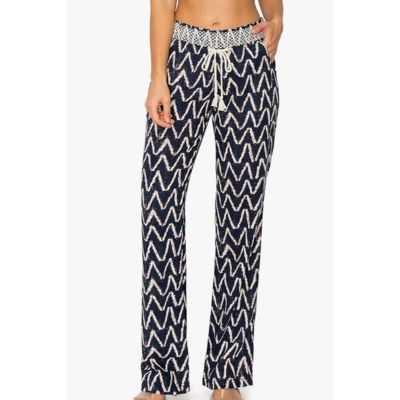 Cali 1850‎ Linen Blend Pockets Pull On Pants S Beach Bohemian Festival Preppy - Picture 1 of 11